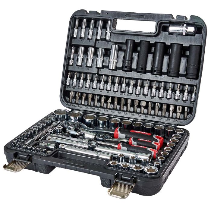 Набор головок торцевых 1/4″ и 1/2″ 111 предметов Vitals Master Impact + Superlock
