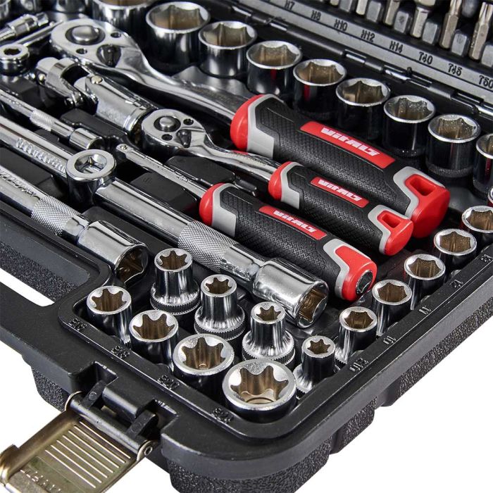 Набор головок торцевых 1/4″ и 1/2″ 111 предметов Vitals Master Impact + Superlock
